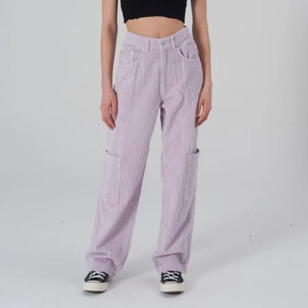 THE RAGGED PRIEST JEANS LILAC JUMBO CORD COMBAT Y2K JEANS Size 26 NEW
